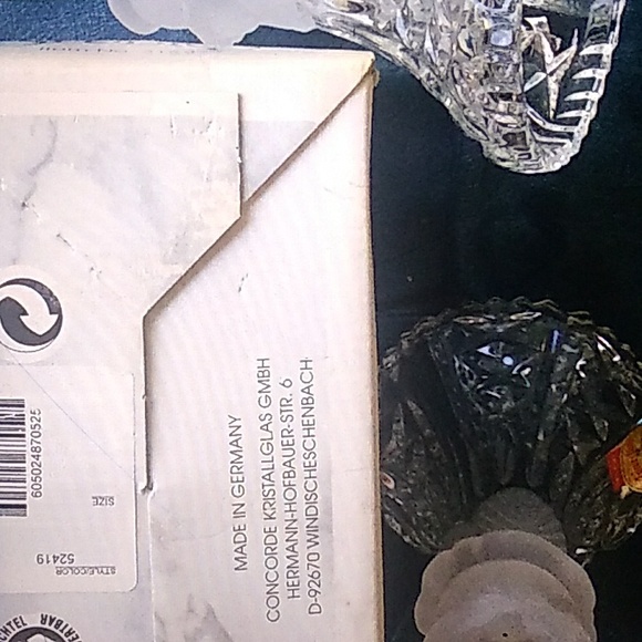 ⚜️ German 24% Lead Kristall Anna Hutte  Vintage CANDLE HOLDERS EVC  In Box - Picture 8 of 16